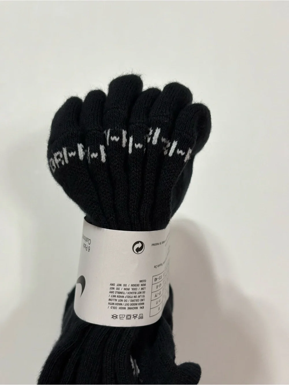 Nike Black Youth Ankle Socks with White Swoosh - 6 Pack